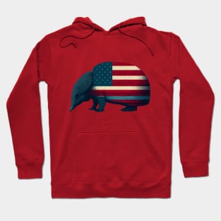 armadillo, symbol of Texas, in the colors of the American flag Hoodie